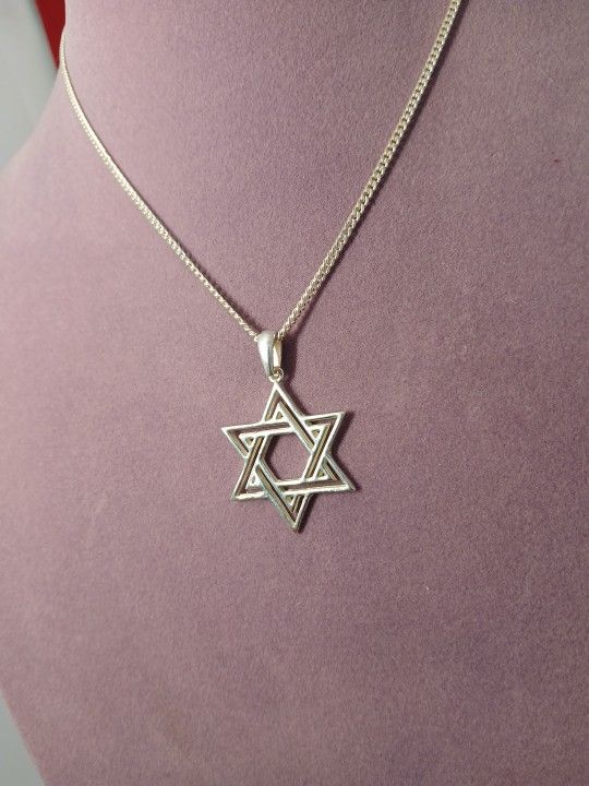 16in 925 Silver Italian Curb Necklace And Pendant