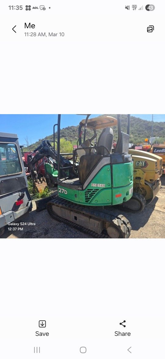 2018 hohn deere 30 g excavator