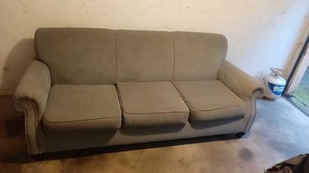 3-Seat Upholstered Sofa with Nailhead Trim