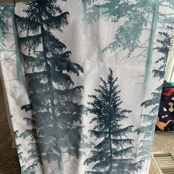 Shower Curtain With Hooks And Rod 