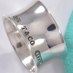 Tiffany Sterling Silver Concave Ring Size 5 