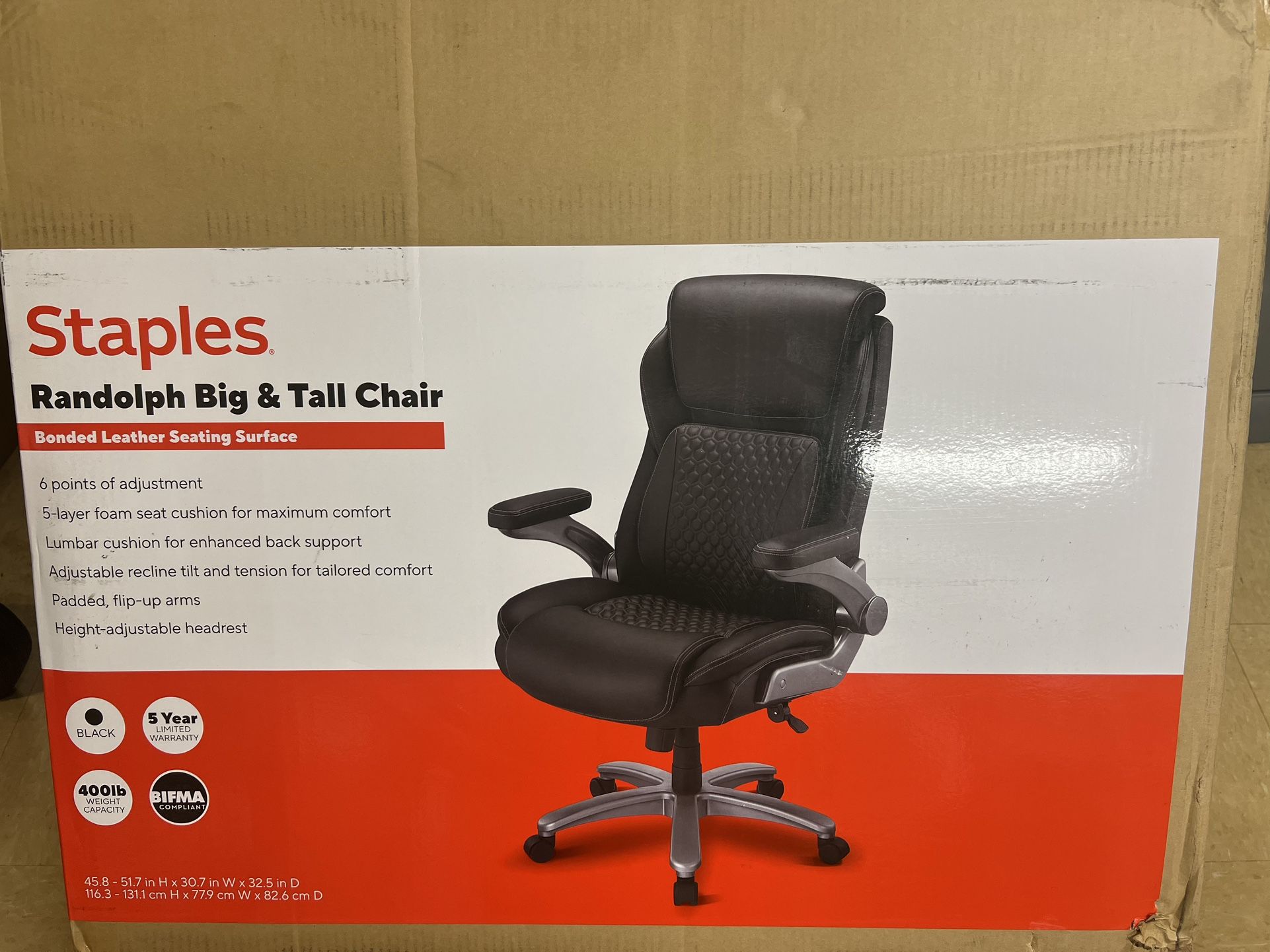 Office Leather Chair Big & Tall Brand New!