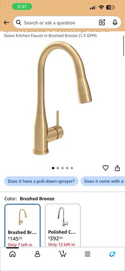 Symmons S-2302-BBZ-PD-1.5 Sereno Single-Handle Pull-Down Kitchen Faucet in Brushed Bronze (1.5 GPM)