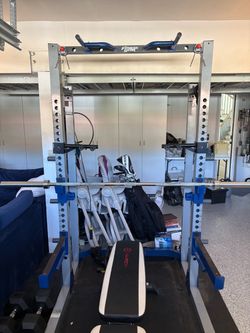 Complete Home Gym Setup – Power Rack, 345 LB Weights, Dumbbells & More –