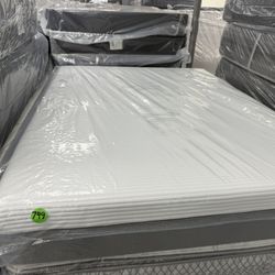 QUEEN SIZE PURPLE HYBRID MATTRESS & BOX SPRING BED SET