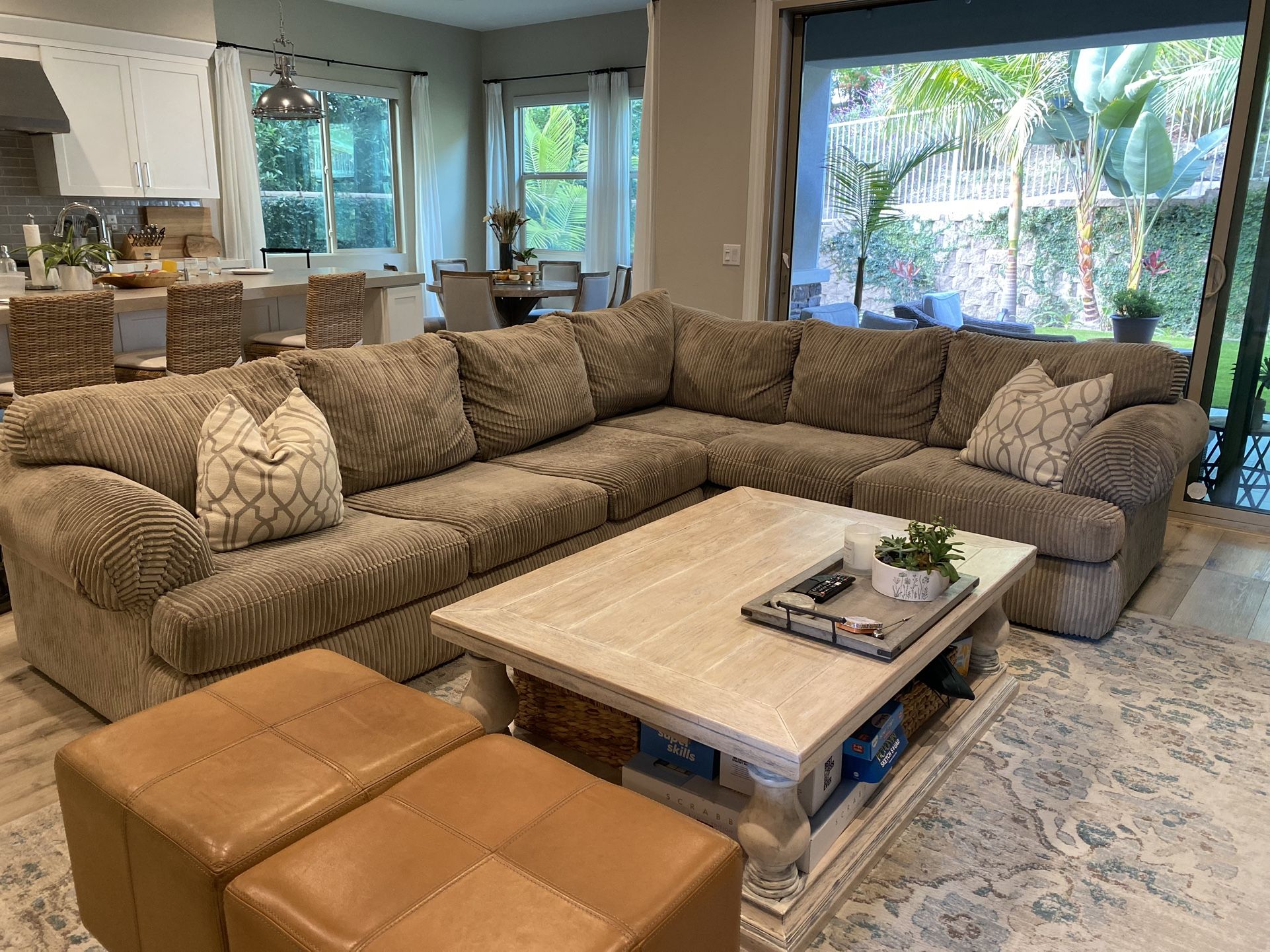Gray Sectional  Sofa With Queen Bed