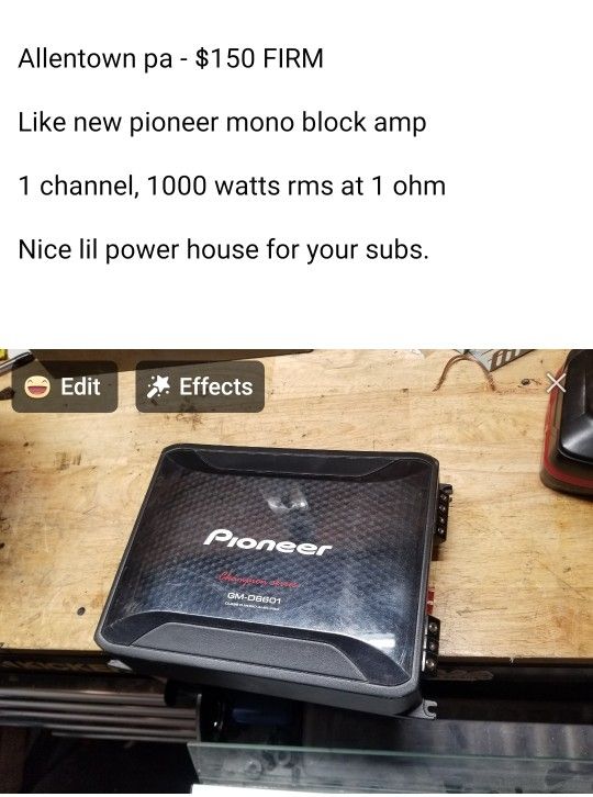 Pioneer 1 Ohm Bass Amp