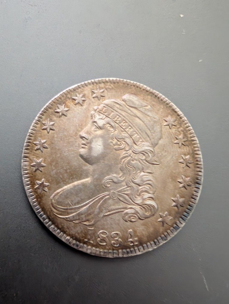 1834 Gorgeous Capped Bust Half Dollar Coin