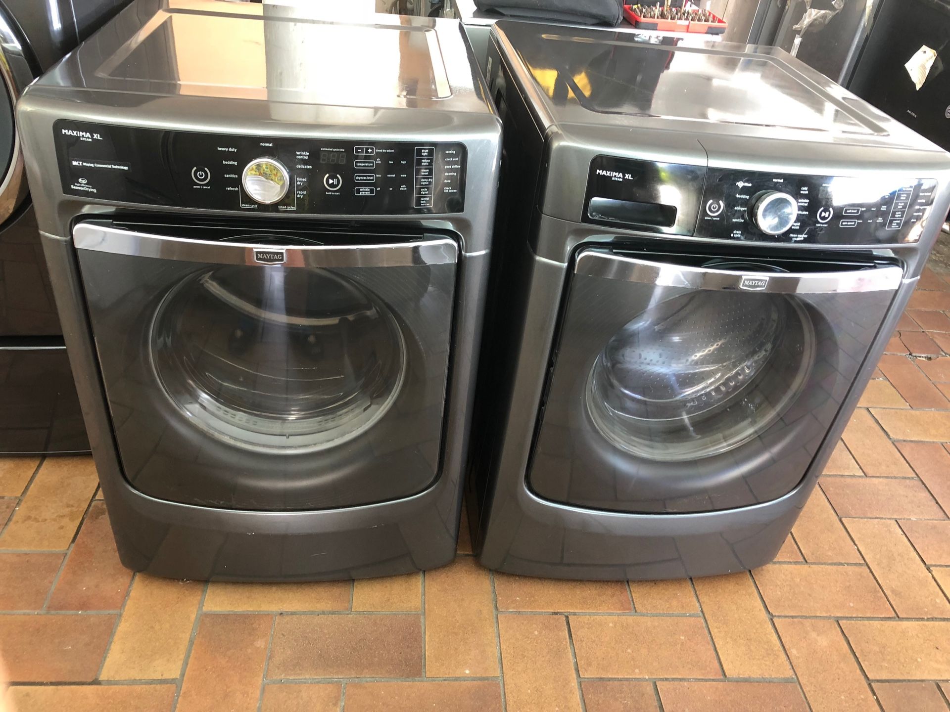 MAYTAG SET OF WASHER AND DRYER LIKE NEW PERFECT CONDITIONS WITH WARRANTY. SUPER CAPACITY. JUEGO DE LAVADORA Y SECADORA MAYTAG COME NUEVA CON GARANTÍA