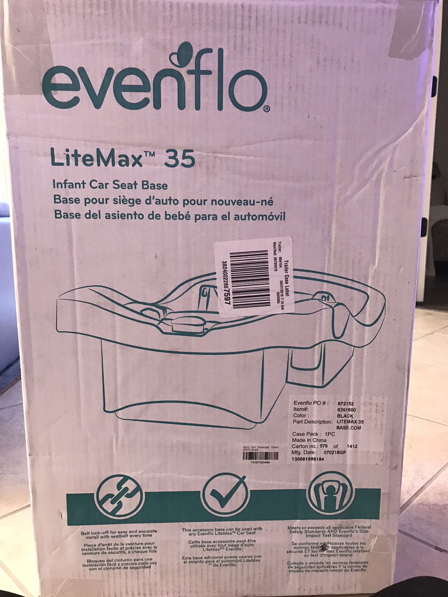 Evenflo litemax 35 car seat base only
