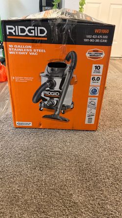 RIDGID WD1060 10-Gallon Stainless Steel Wet/Dry Vac