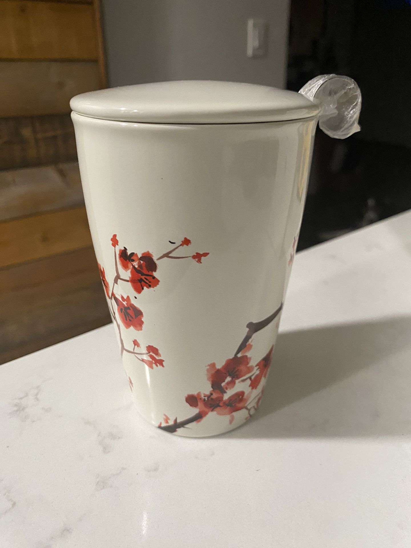 NEW TEA FORTE CHERRY BLOSSOM KATI STEEPING CUP & INFUSER 