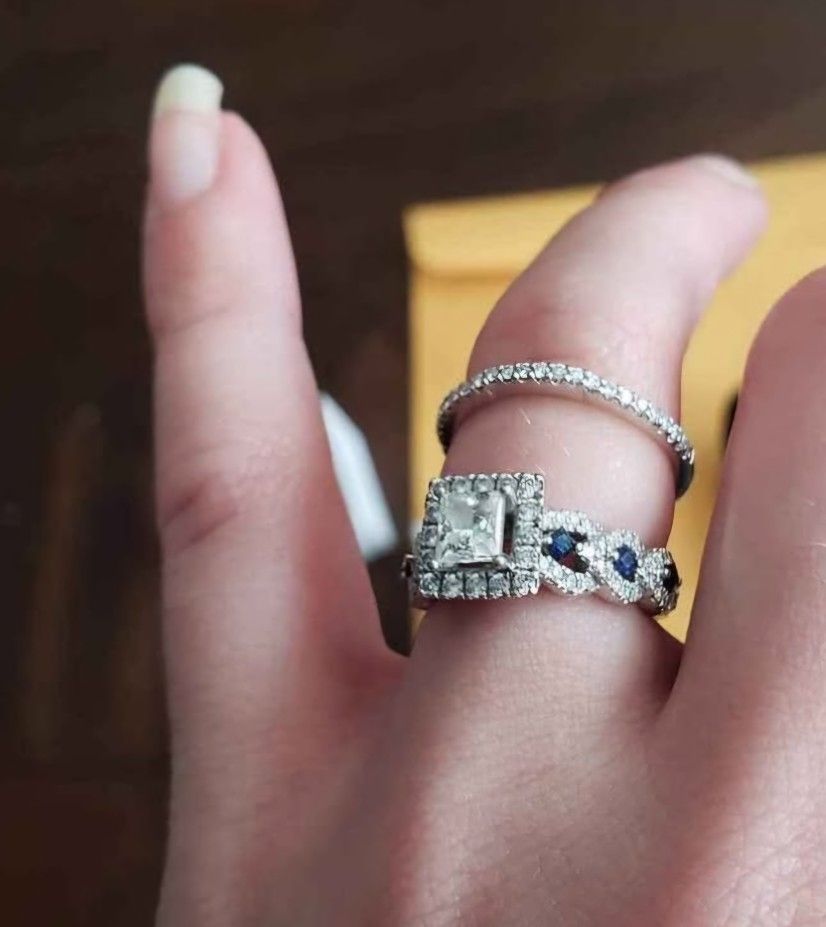 engagement ring 14k white gold 1ct diamond