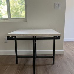 Designer Travertine /white Stone End Table