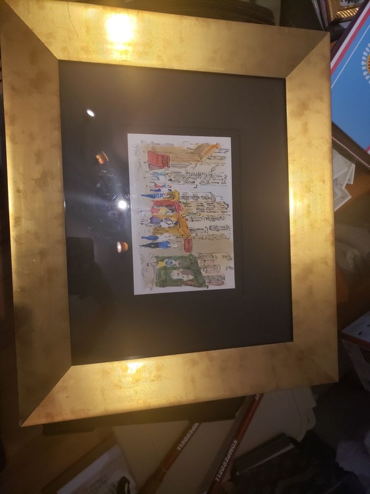 Framed drawing of French st