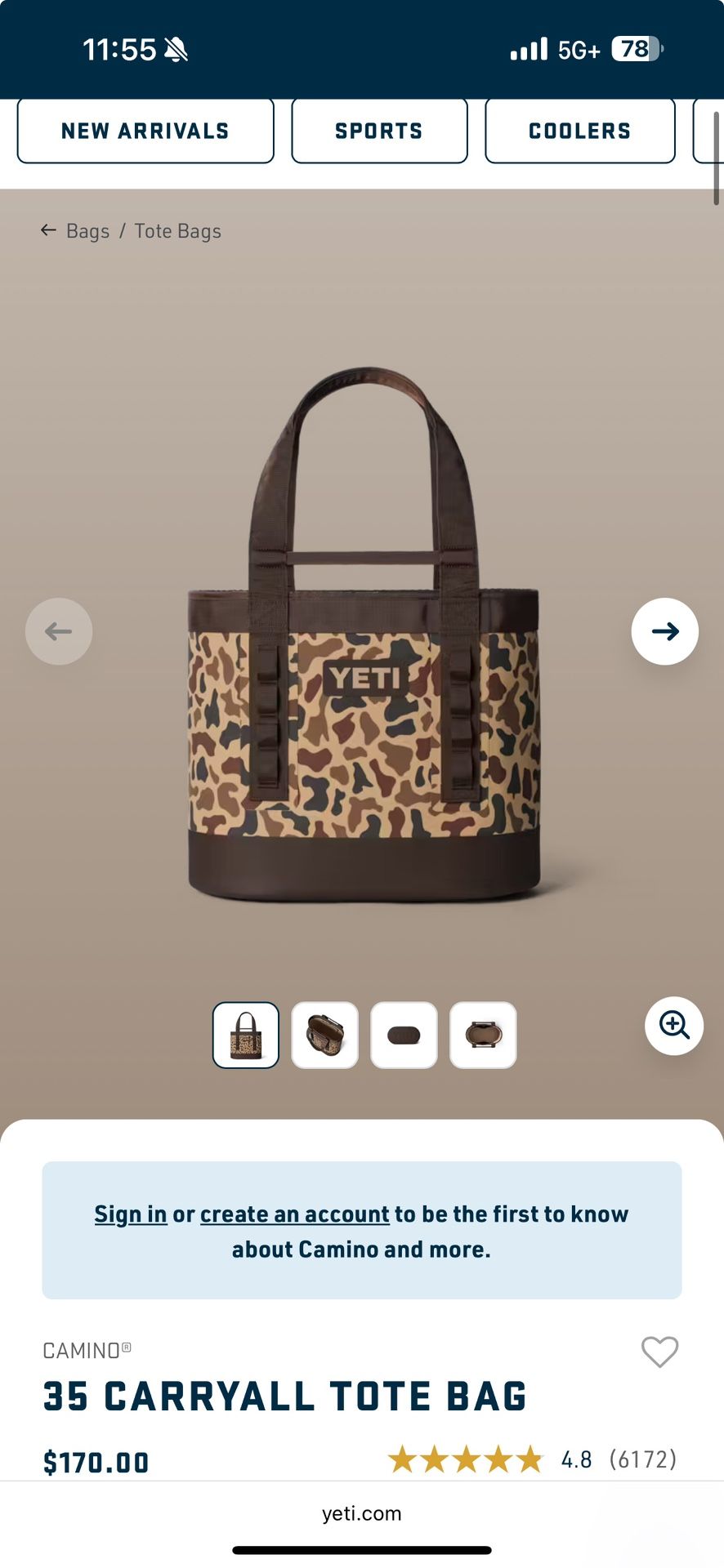 Yeti Camino 35 Carryall Tote bag