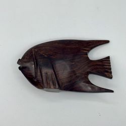 Carved Ironwood Tropical Fish 5 Inches long X 3 Inches Tall Brown Wood