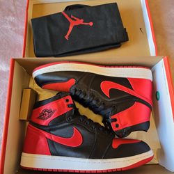 Men Size 9.5 Nike Air Jordan Satin Bred 1s 