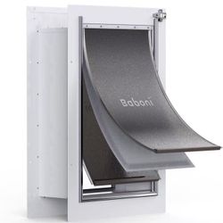 3-Flap Pet Door for Wall, Steel Frame and Telescoping Tunnel, Aluminum Lock, Double Flap Dog Door and Cat Door, Strong and Durable (Pets Up to 100 Lb)