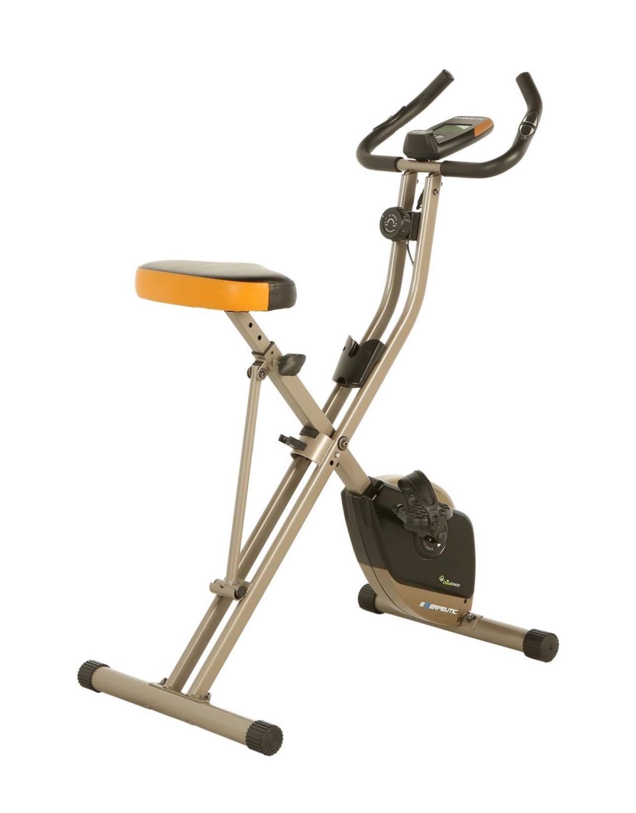 Folding 400 Lb Capacity Stationary Bike Gold Heavy Duty Foldable