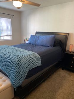 Dark Wood Sleigh Bed Frame Queen