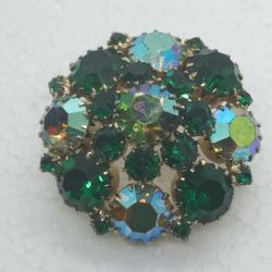 Spectacular Vintage WEISS Aurora Borealis Dome Brooch #541