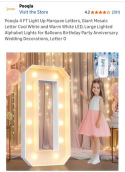 4FT Marquee Letter O and V