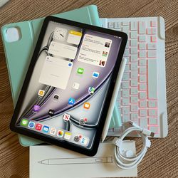 Apple iPad Air 11” M2 chip 128GB (2024 model / Gray) with keyboard and Pencil (100% battery)