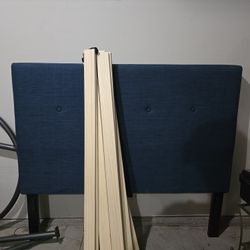 Full Size Bed Blue Fabric Frame