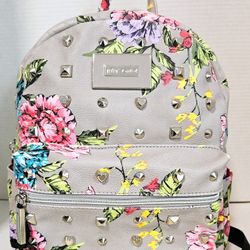 Betsey Johnson Floral With Studs Pattern Backpack