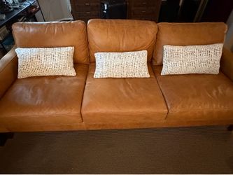 Poly & Bark Sorrento Aniline leather couch