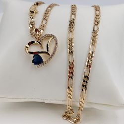 Corazón cristal mes,Cadena oró laminado italiano/Crystal Heart of the Month and Italian Gold Plated