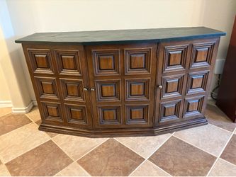 Stone Top Buffet Cabinet