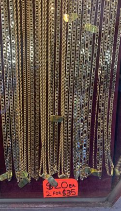 Brand New Gold Plated chain 24” Figaro, Cuban link, Rope etc.