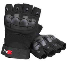 ProX X-GRIPZ Hard Rubber Knuckle Fingerless Gloves for Truss & Stage
