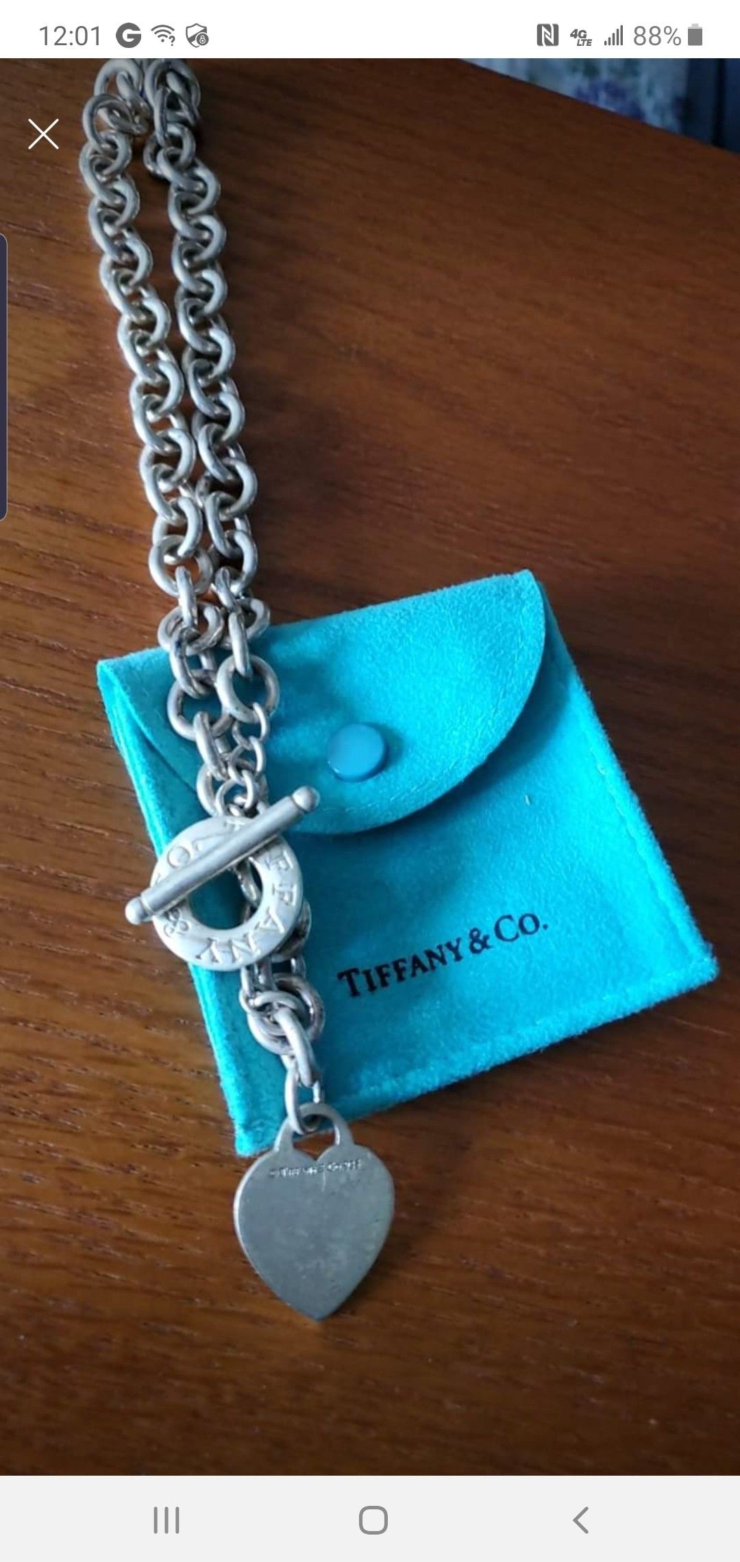 Tiffany's sterling silver heart chain necklace