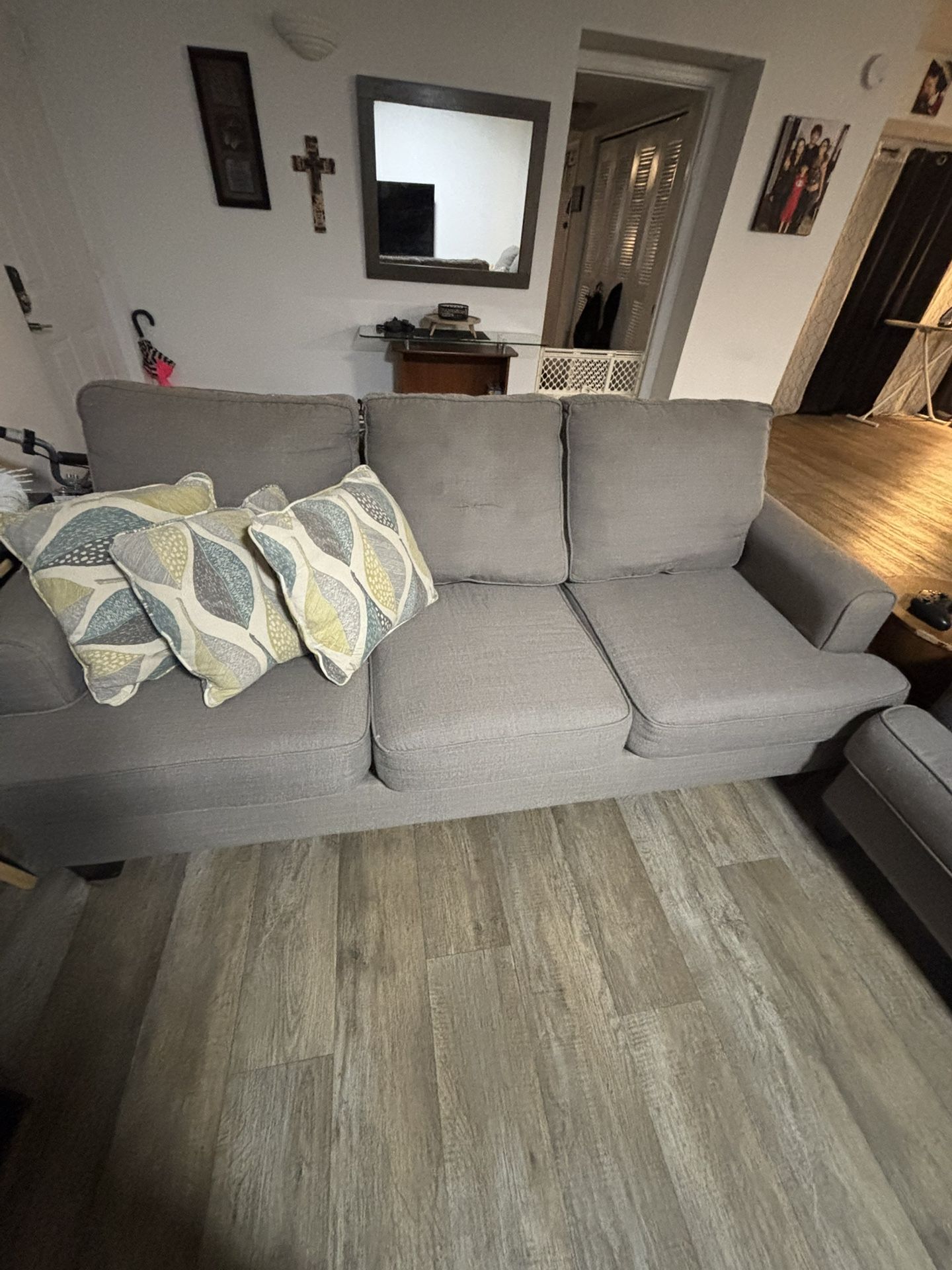 Grey Couch And Love Seat
