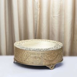Metal Gold Cake Vase 14 Inches 