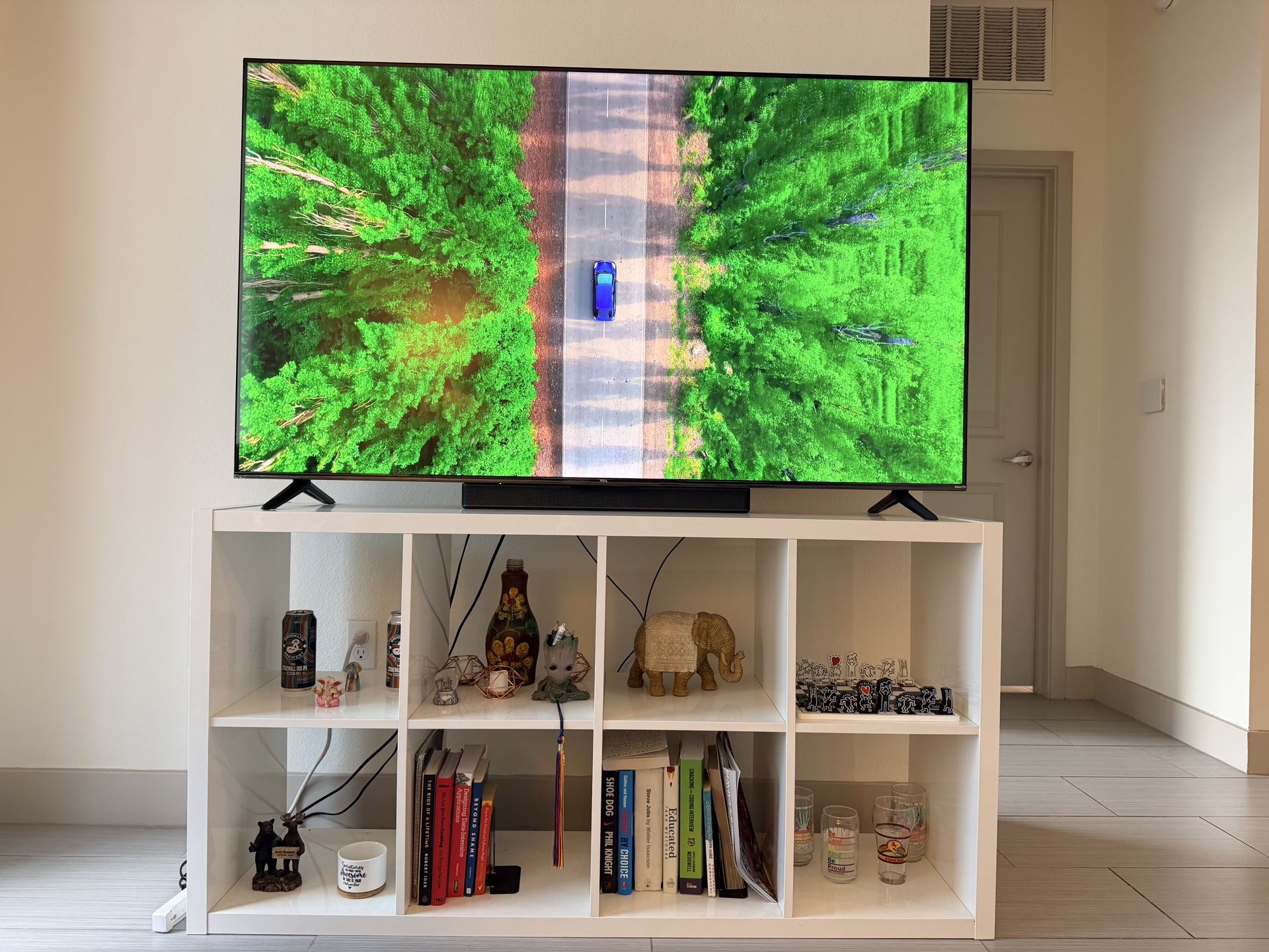 White TV Stand / Storage Console – Excellent Condition