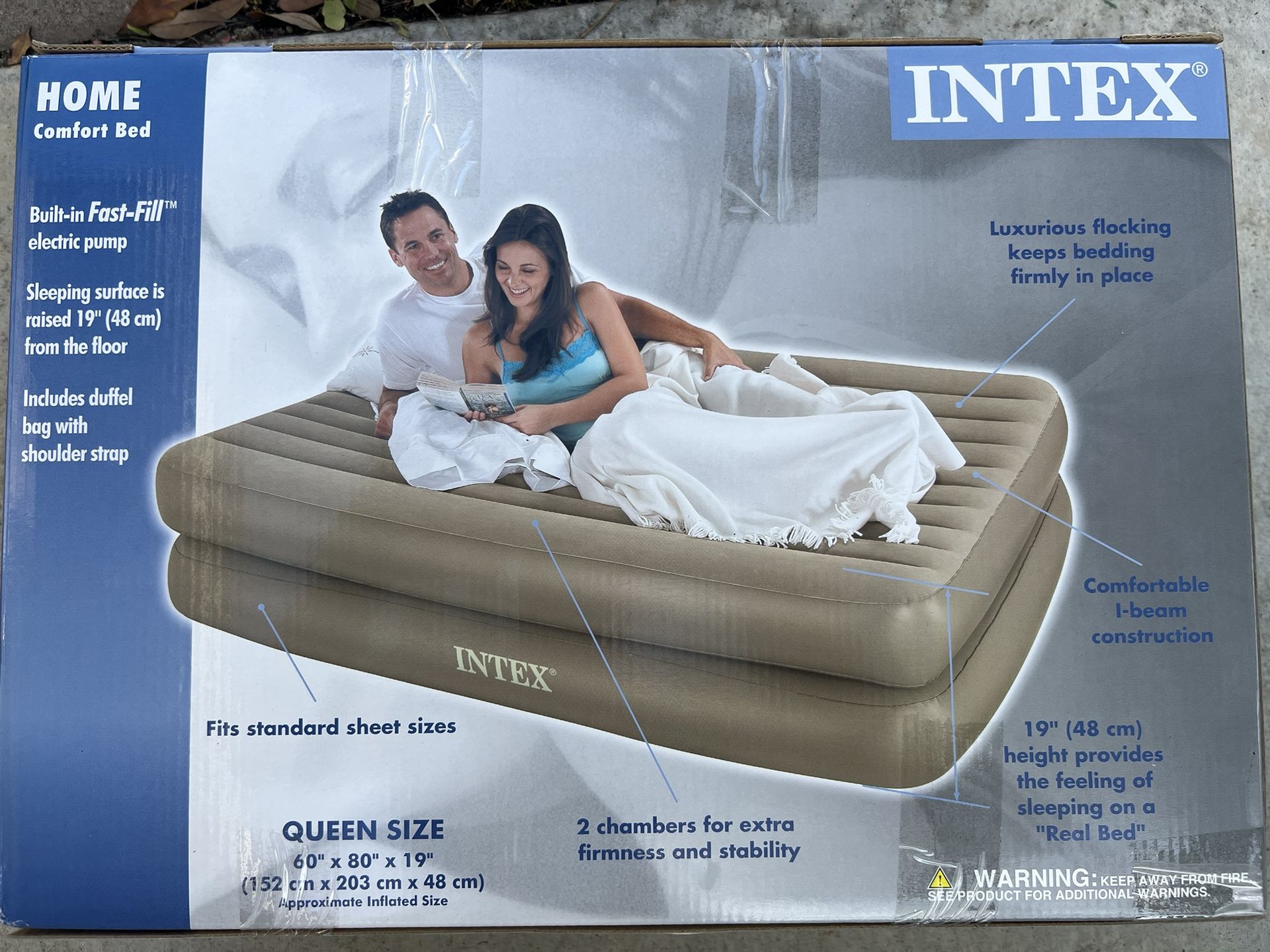 INTEX Queen Plush Extra High Air Mattress