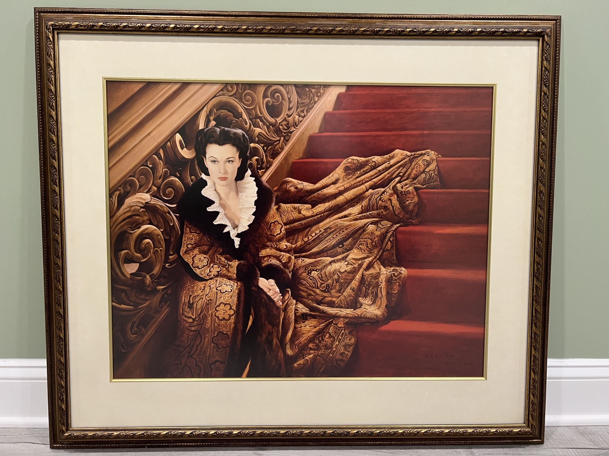 Scarlett On The Staircase Framed By Jeff Barson