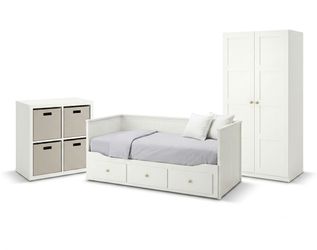Ikea complete bedroom set double bed armoire and storage cubby