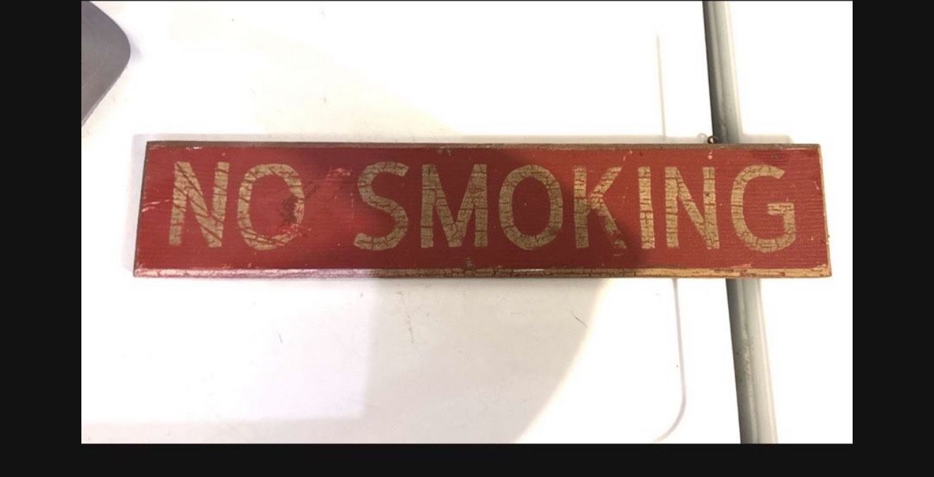 Vintage Wood No Smoking Sign