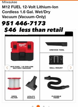 Vacuum fuel dry and wet vacuum