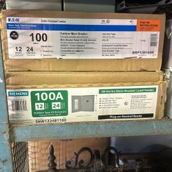 Eaton/Siemens 100 Amp Outdoor Main Breaker Panel 