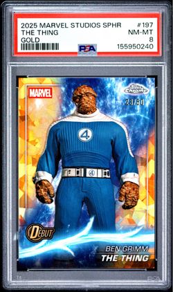 2025 Topps Chrome Marvel The Thing Gold PSA 8 POP 1