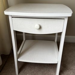White Wooden Night Stand / End Table 