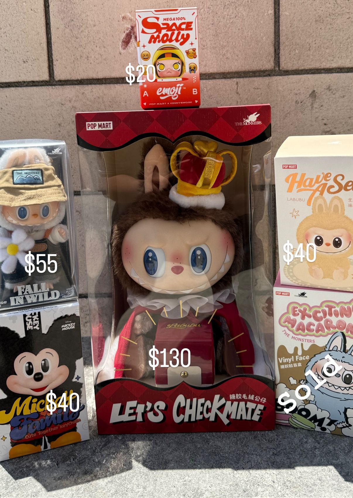 Labubu Mickey And Friends Have A Seat Check Mate Space Molly