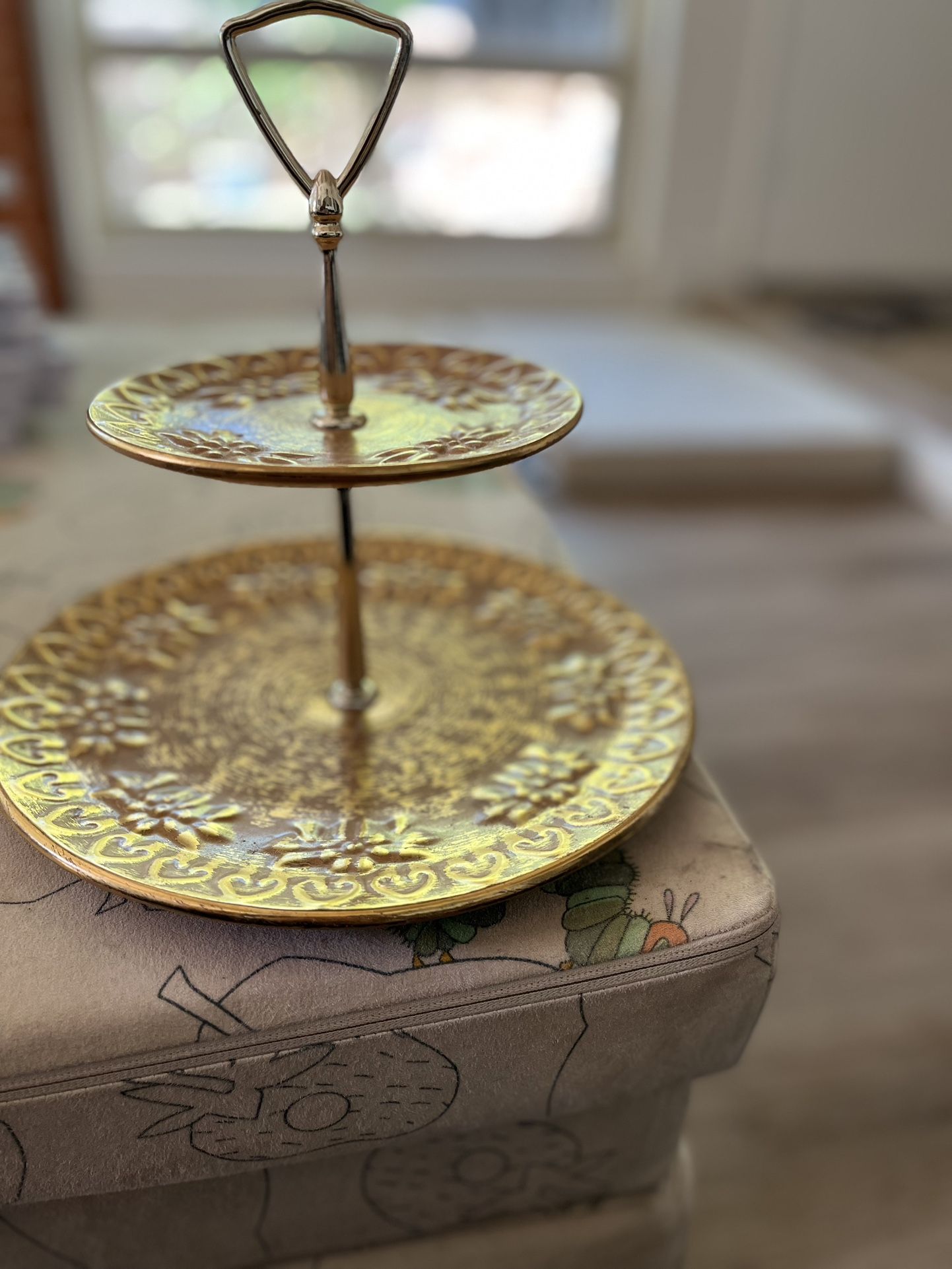 Stangl Antique Serving Two Tier Plate Hand Painted