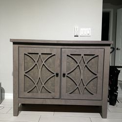 Gray Wooden Storage Cabinet 